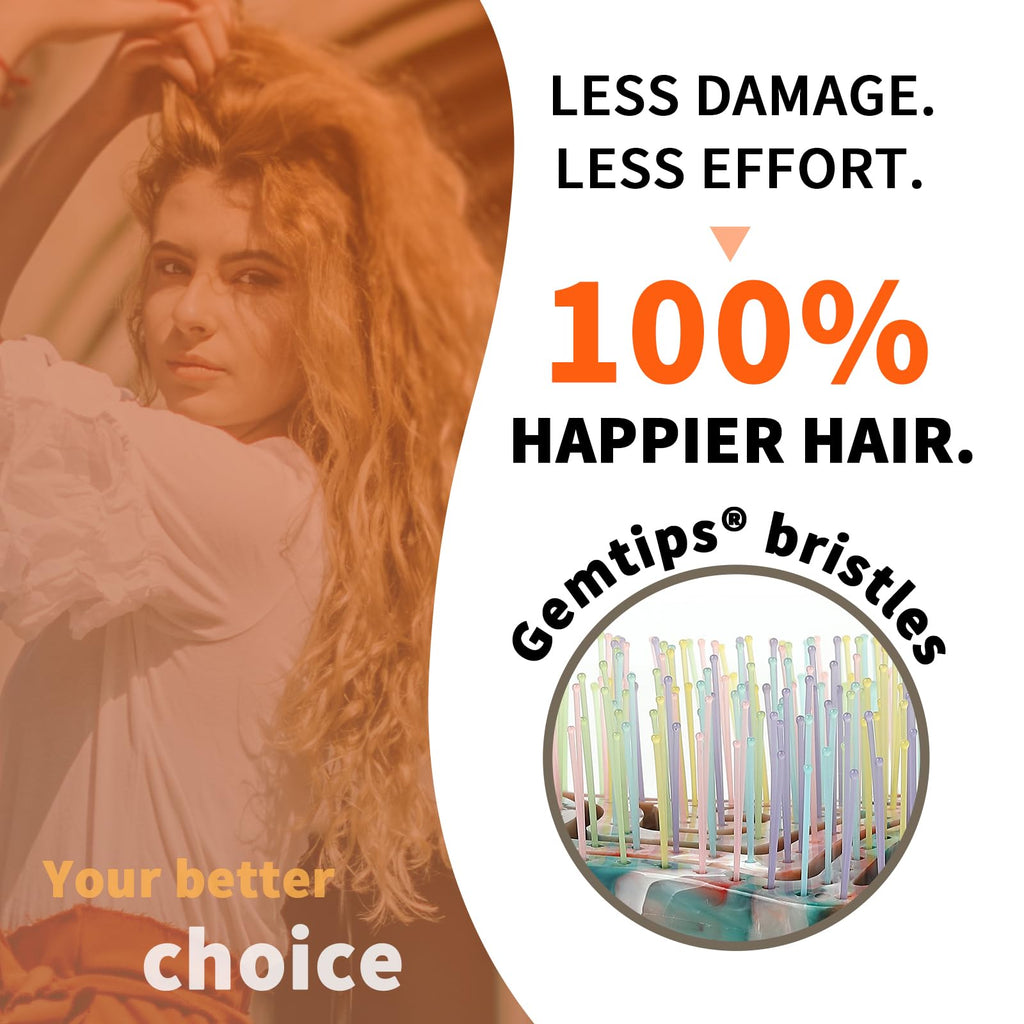BLUSHMARKS Detangling Wet Hair Brush for Thin or Straight Hair, Vented Detangler Hairbrush with Double-Layered Ultra and Soft-Nylon Bristles for Wet or Dry Hair, Gift for Women Girls Kids