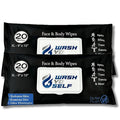 Wash Yo Self Body Wipes, 2 Resealable Snap-Lid Packs (20 XL Wipes Each), No-Rinse Face & Body Wipes for Adults & Kids, Unscented Wet Wipes for Home, Car, Gym, Camping & Travel, 40 Count