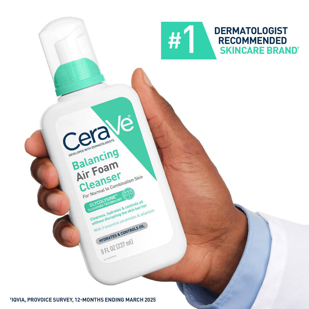 CeraVe Air Foam Face Wash, Hydrating & Gentle Facial Cleanser, 8oz