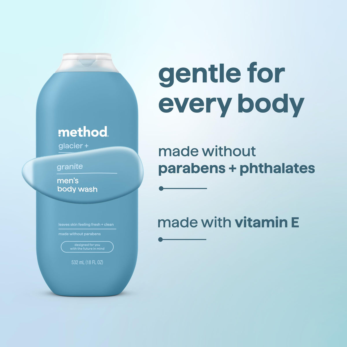 method Men’s Body Wash, Glacier + Granite, 18 fl oz