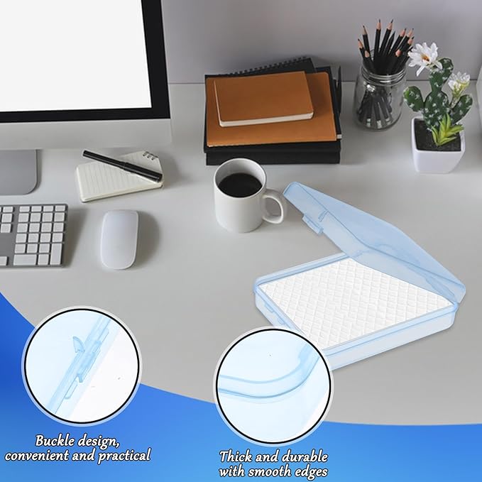 4 Pcs Portable Travel Cotton Pad Holder, Swab Dispenser, Qtip Case, Cosmetic Sponge Storage Box, Pink & Blue