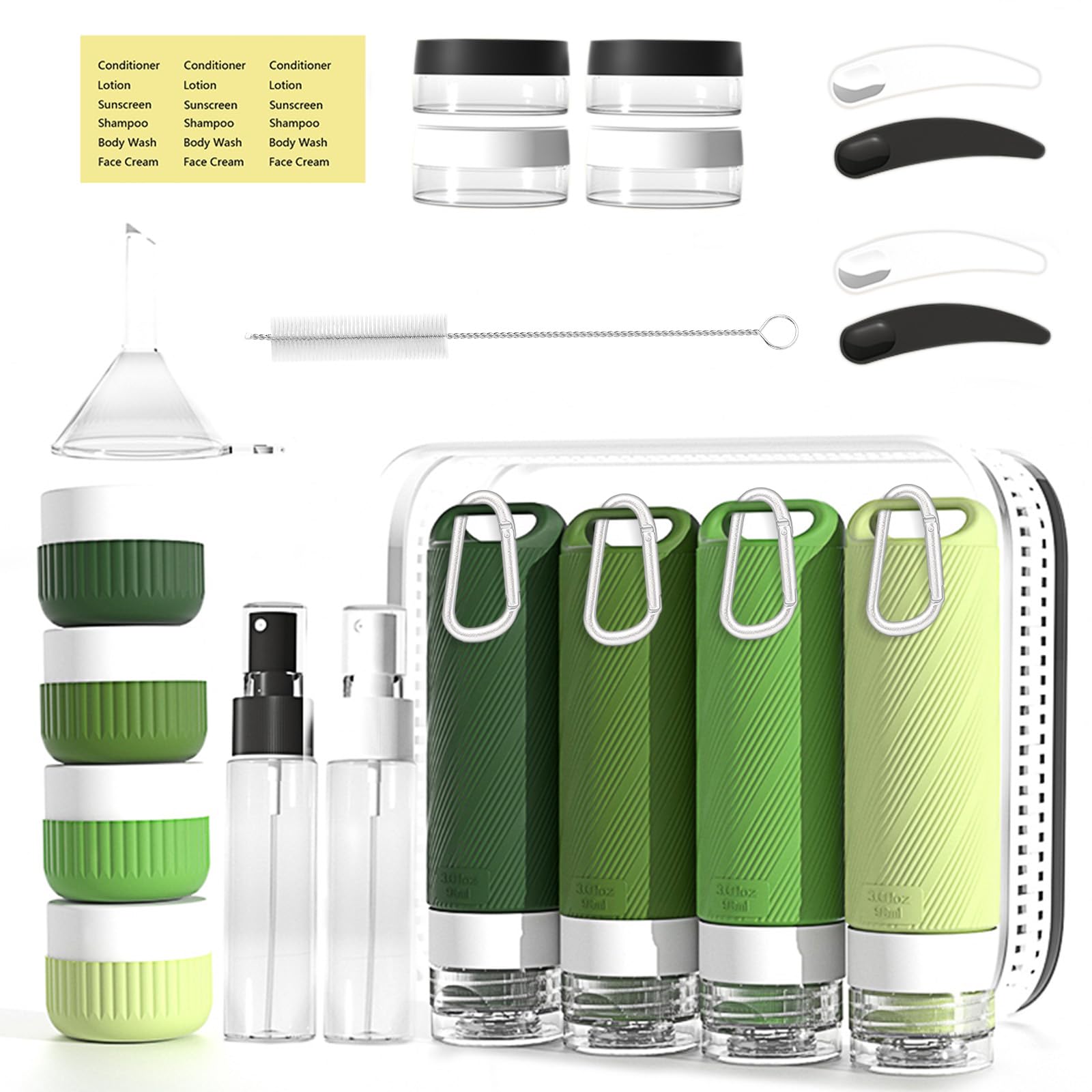 Udihch Travel Toiletry Containers 26Pcs Silicone Leakproof TSA Approved Set