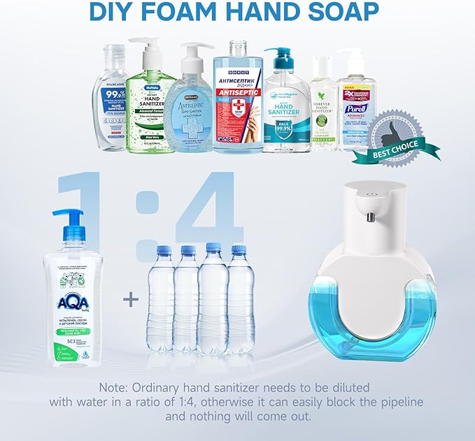 VZZNN 2 Pack Automatic Foaming Soap Dispenser 14.2oz/420ML Touchless Automatic Foaming Soap Dispenser,Rechargeabled Wall Mounted Smart Pump for Bathroom Kitchen