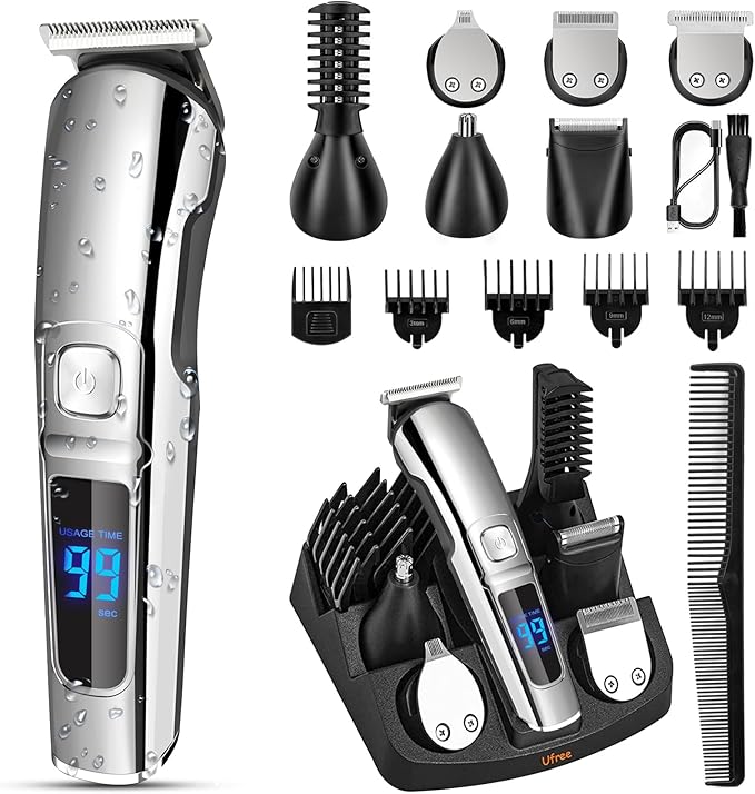 Ufree Beard Trimmer for Men, Waterproof Electric Razor, Grooming Kit