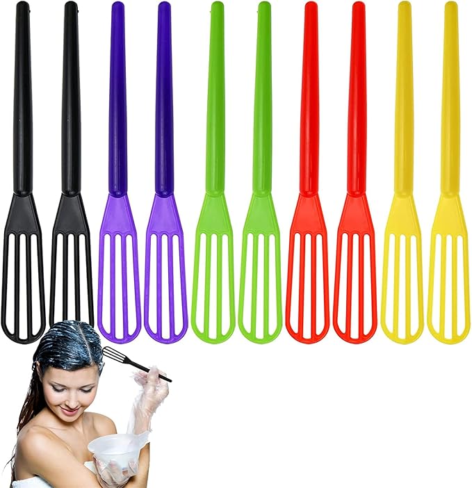 DIYstore, 10 PCS Plastic Hair Coloring Mixer,Hair Color Whisks Dye Cream Mixer,Tint Color Cream Colorful Spoon Applicator Hair Bleaching Highlight Tool for Home Barber Shop Salon