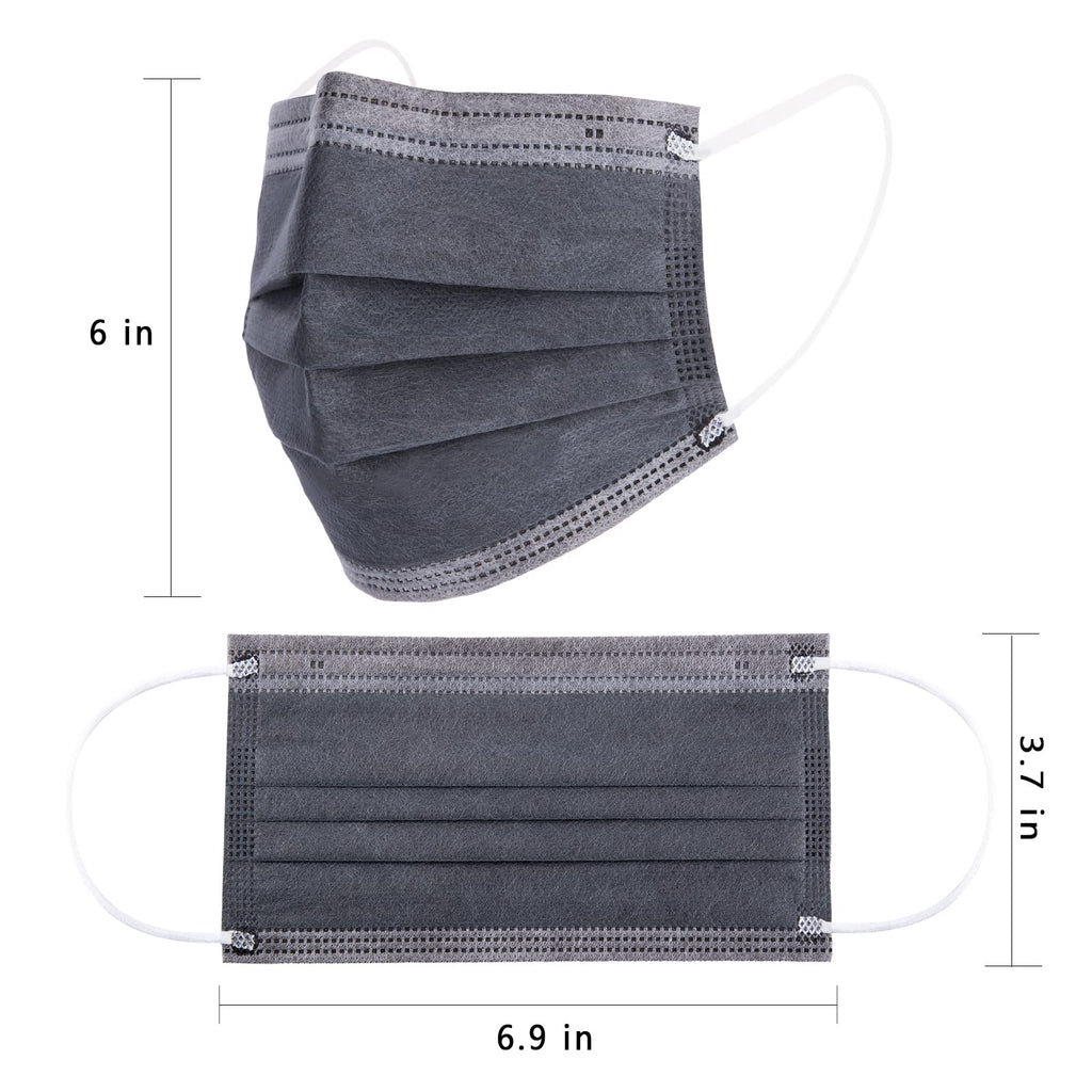 Borje Grey Disposable Face Mask 100 Pcs Grey Face Masks 3 Ply Protection Masks
