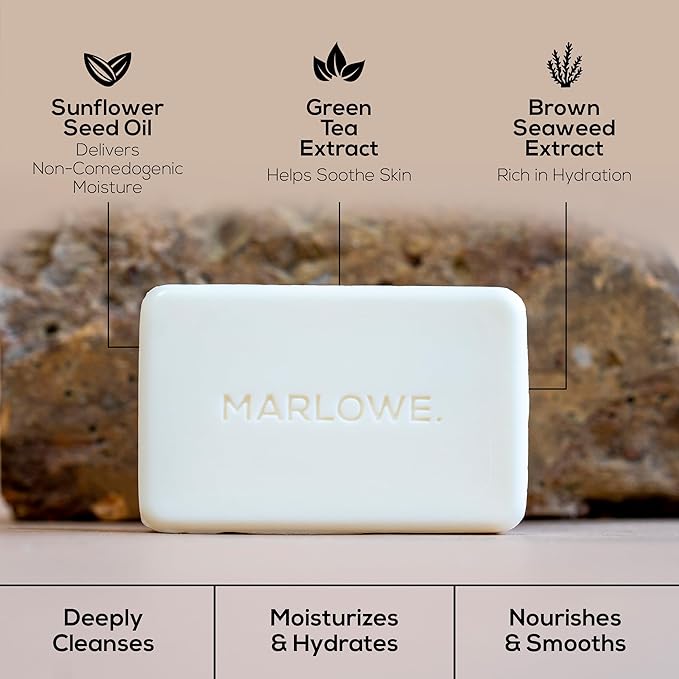 MARLOWE. Bar Soap for Men, Moisturizing Body Soap, Sage + Fir, 7 oz