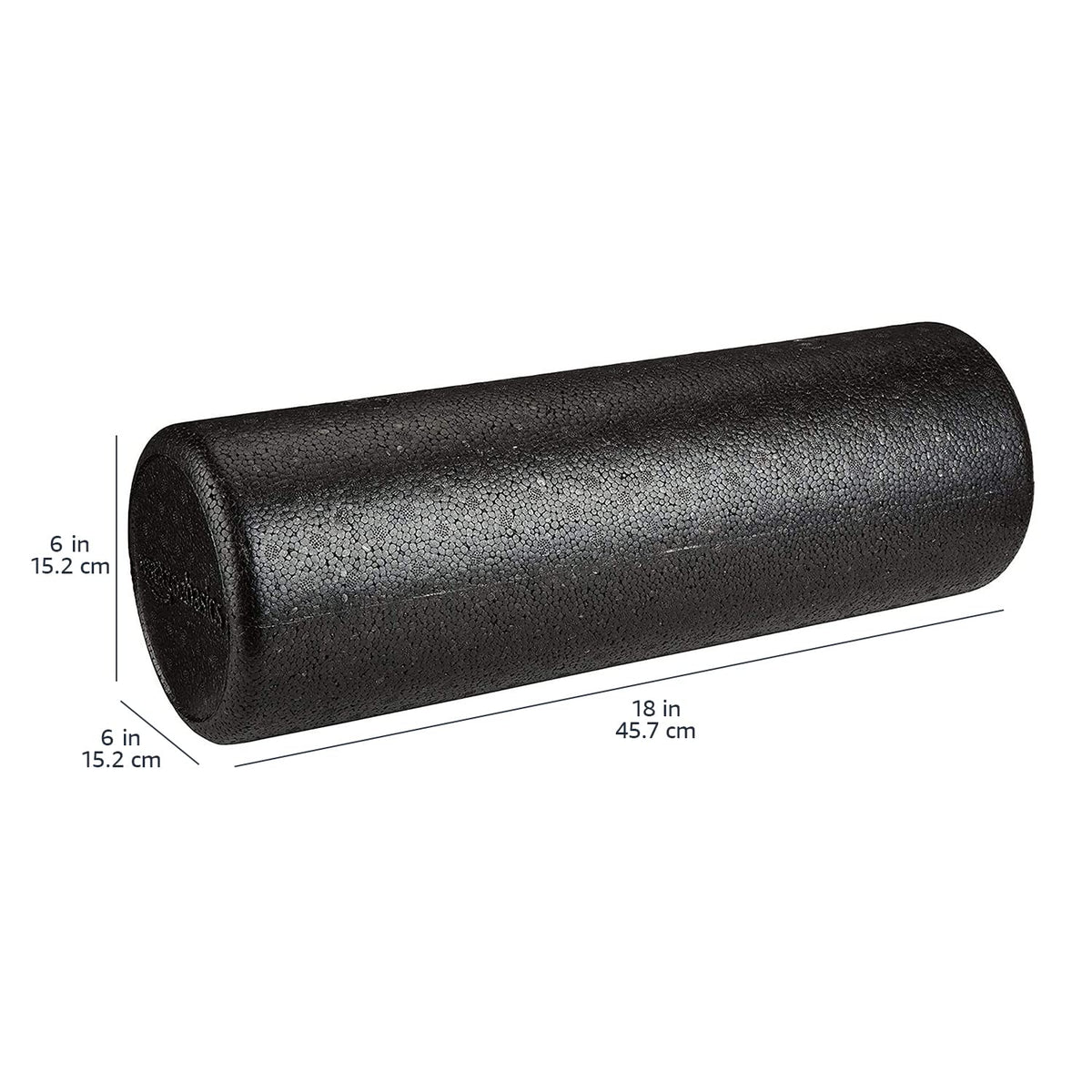 High-Density Foam Roller for Exercise and Recovery, 18 Inches, Black