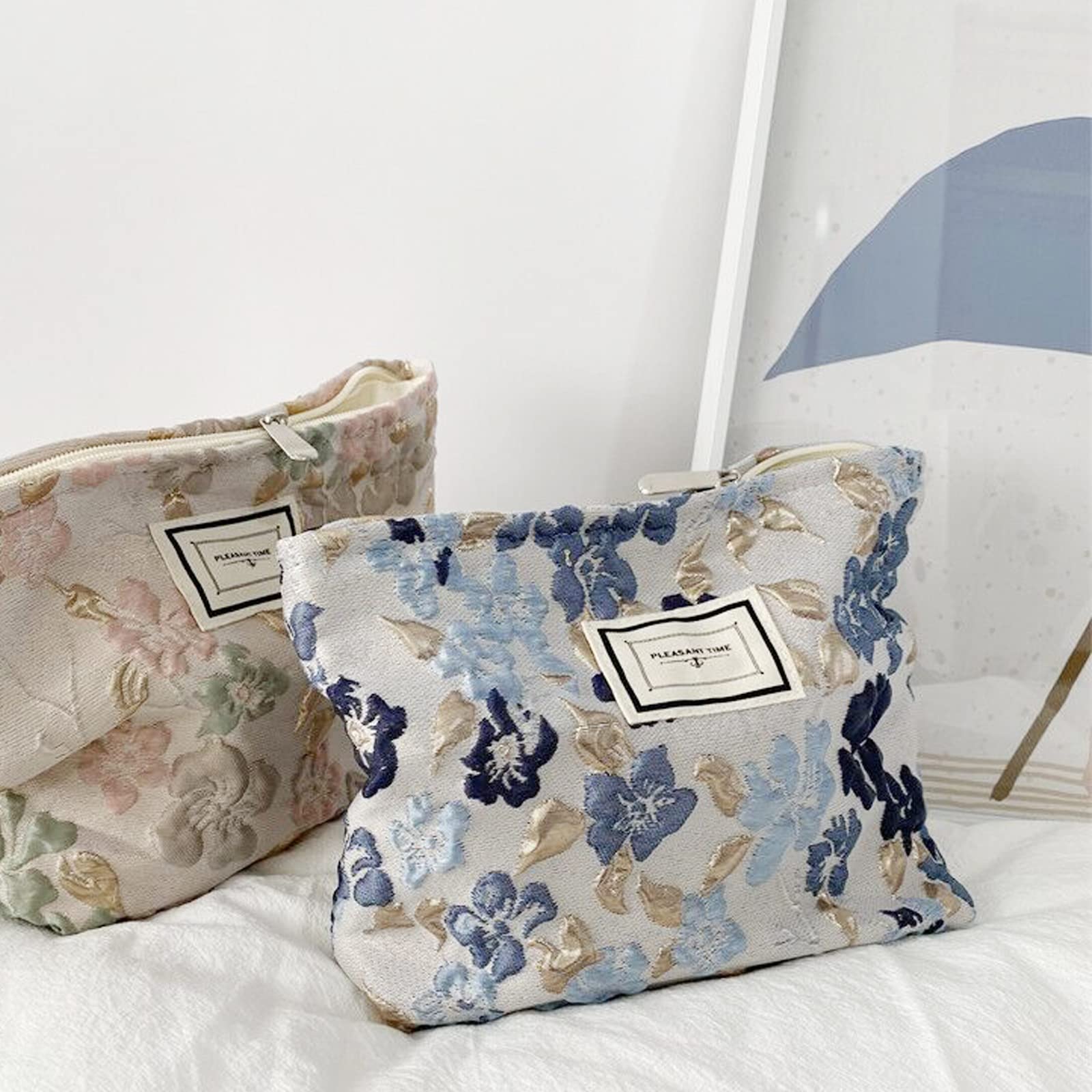 SxoSyo Flowers Makeup Bag, Fabric Cosmetic Bags