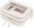 Prite Double Layer Clear Makeup Bag Travel Cosmetic Organizer for Women