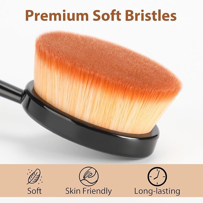 Foundation Brush for Liquid Makeup, Professional Makeup Brush for Seamless Liquid, Cream, and Powder Application Ultra-Soft, Dense, and Cruelty-Free Synthetic Bristles for Streak-Free Blending
