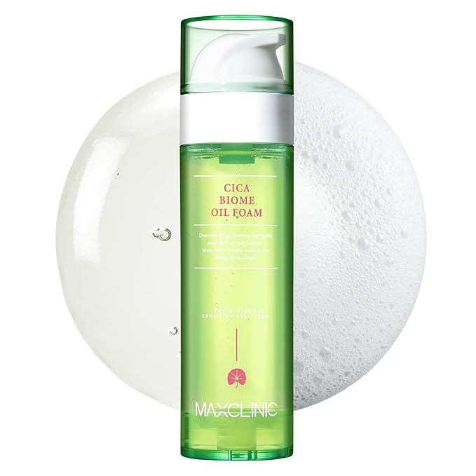 [K-Beauty] Cica Biome Oil to Foam - All-in-One Korean Face Wash Oil-Based Foaming Facial Cleanser - Soothing & Hydrating Makeup Remover - Gentle Deep Cleansing Oil for Sensitive Skin Types 3.88 fl oz