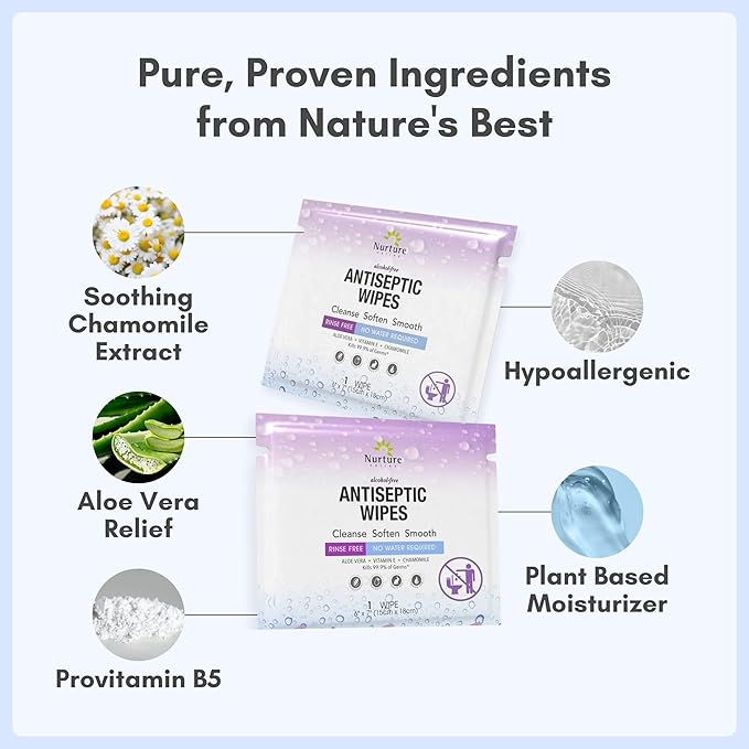 Nurture XL Antibacterial Body & Hand Sanitizing Cloths - 120 Wipes, 1 Pack