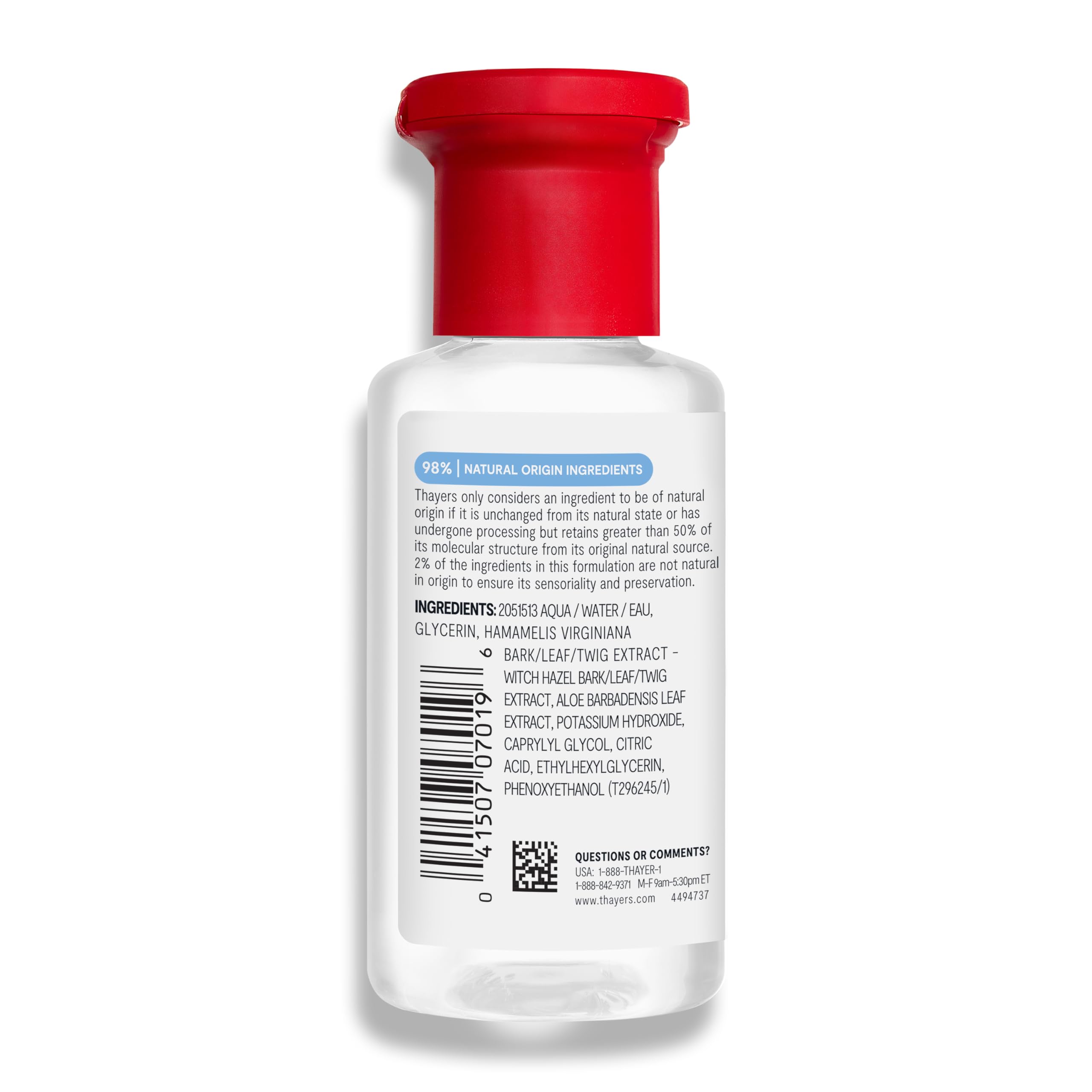 Thayers Trial Size Alcohol Free Unscented Witch Hazel Facial Toner with Aloe Vera Formula- 3 oz