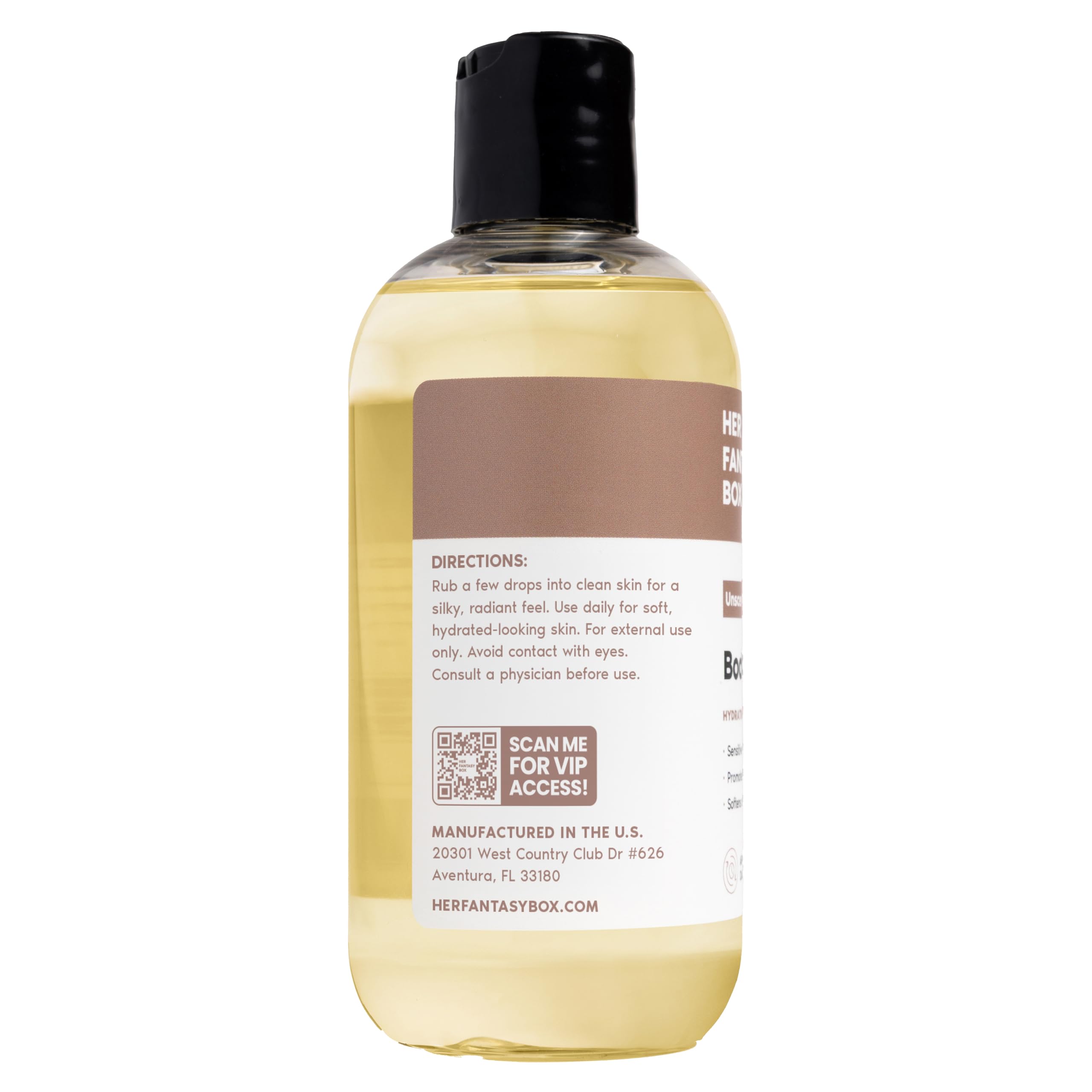 Her Fantasy Box | Body Splash Hydrating Body Oil - Moisturizing, Non-Greasy Formula for Soft, Smooth Skin - All-Natural, Lightweight & Nourishing (8 Fl Oz, Unscented)