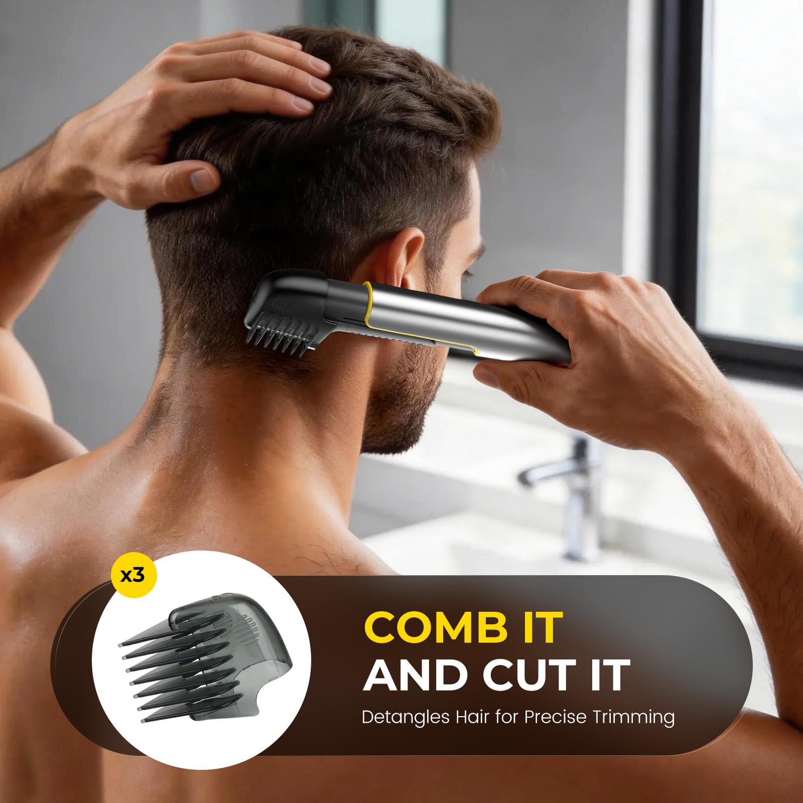 PRITECH Body & Pubic Hair Trimmer for Men Electric Back Shaver for Men