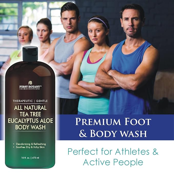 Tea Tree Eucalyptus Body Wash & Skin Cleanser for Women & Men, 16 Fl Oz