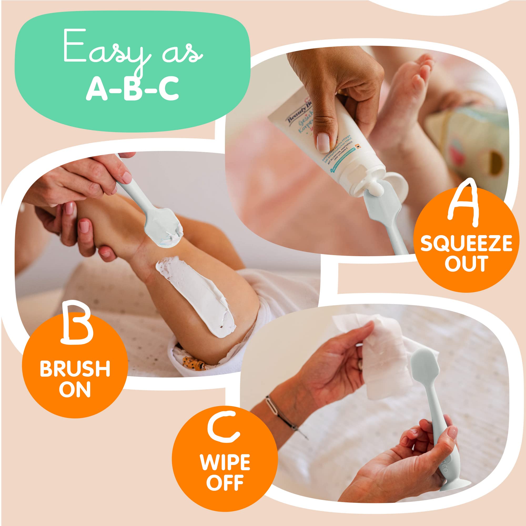 Bumco Baby Bum Brush - Flexible Diaper Cream Spatula Applicator (Gray)