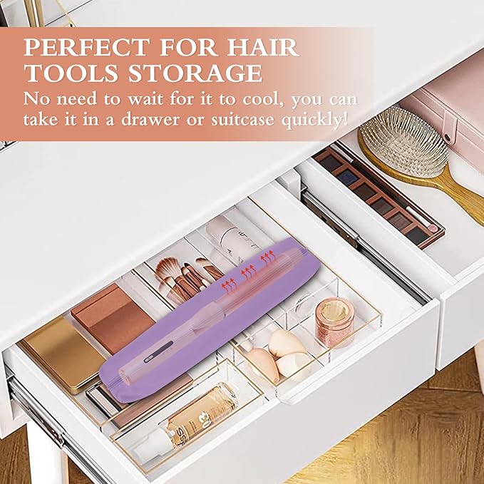 Suafrnut Professional Hot Hair Tools Organizer Bag Portable Travel Heat Resistant Storage Case Pouch for Curling Irons, Flat Irons, Hair Straightener and Styling Tools(17.7" x 3.2"x 3.2")