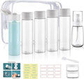 Wowang Travel Bottles for Toiletries 9 PCS 3.4oz TSA Approved Travel Size Containers Leak Proof Plastic Squeeze Bottle Small Cream Jars & Refillable Spray Bottle for Shampoo Conditioner Toner(Clear)