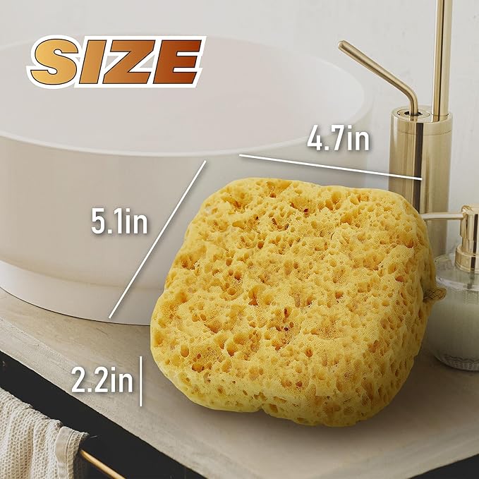 myHomeBody Bath Sponge, Foam Loofah, Shower Sponge for Body, Square, 2 Pack