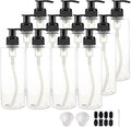 BPFY 12 Pack 8 oz Plastic Pump Dispenser Bottles for Massage Oil, Shampoo, Lotions, Body Wash Pump Bottles, Cream Refillable Containers with Pump, 2 Funnel, 18 Chalk Labels