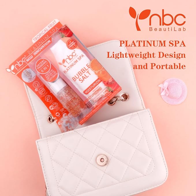 nbc BeautiLab Pedicure Foot Soak Set - Upgraded 6 in 1 Foot Spa, Foot Bath Spa, Pedicure Kit, Foot Soak for Tired & Dry Cracked Feet, Athletes Feet, Bad Odor, Softens Calluses (Tropical fruit)