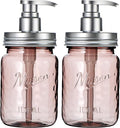 Amolliar 16 Oz Plastic Soap Dispenser, Refillable Hand Dish Soap Dispenser - Vintage Rose Bottle with Silver Pump Lids, for Farmhouse Bathroom Kitchen, Includes 2 Extra Pump & Waterproof Label