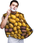 NOUZU Many Potatoes Print Beard Bib Apron For Men, Beard Hair Catcher For Men Shaving Trimming,Beard Cape Cloth