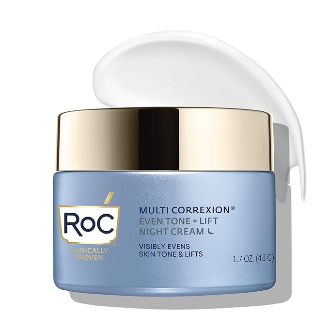 RoC Even Tone + Lift Moisturizing Night Cream, (New Look, Same Formula), Anti Aging, Formula for Dark Spots & Discoloration, Hydrating Skin Tone Corrector for Face & Neck (Packaging May Vary) - 1.7 oz