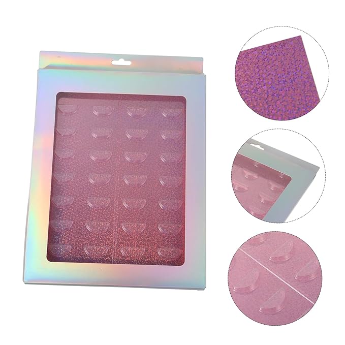 OUNONA 16 Pair Eyelash Storage Box with Window Random Color Lining Fashionable Makeup Accessories for Easy Organization and Travel