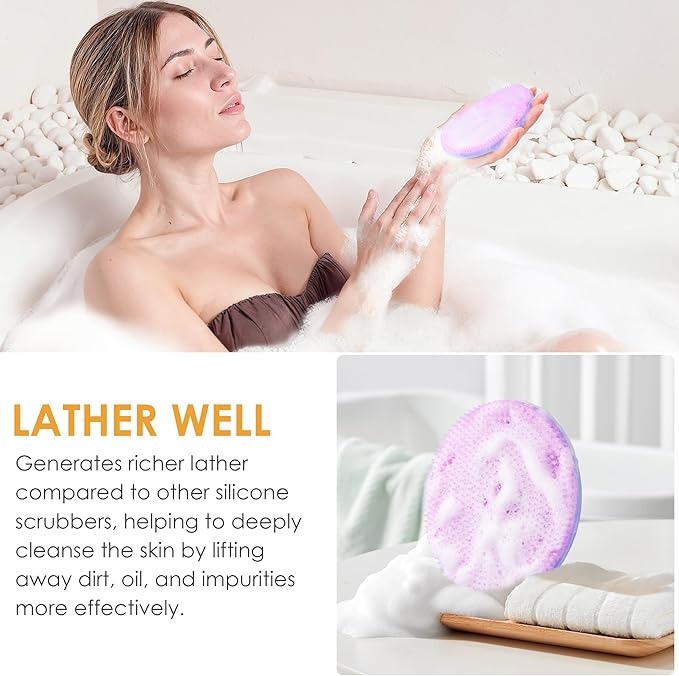 INNERNEED Magnetic Silicone Body Scrubber, Hygienic Shower Brush, Purple