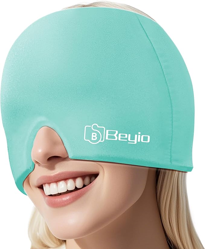 Migraine Relief Cap, All Around Gel Covered Reusable Headache Relief Cap, Blue Migraine Cap for Headache Relief, Puffy Eyes