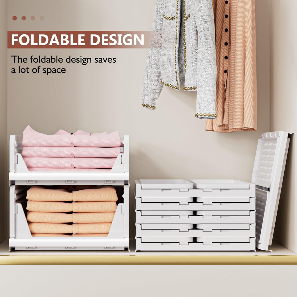 CTSNSLH 5 Pack Closet Organizers Stackable Storage Box