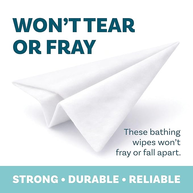 Extra Large Body Wipes for Adults Bathing No Rinse - 80 Ultra Thick Disposable Shower Wipes for Men, Women & Elderly - Great for Gym, Camping, Post Surgery