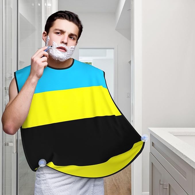 NOUZU Flag Of The Sultanate Of Burongan Print Beard Bib Apron For Men, Beard Hair Catcher For Men Shaving Trimming,Beard Cape Cloth, Black