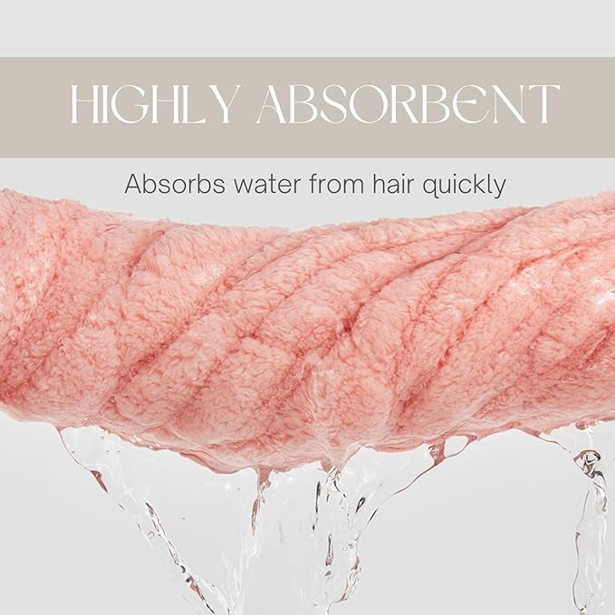 LCBD Microfiber Hair Towel Wrap for Kids, Pink Cat Dry Hair Cap Suck Water, Absorbent Quick Girls Boys Hair Drying Towel, Lightweight Bouncy Hat Headscarf