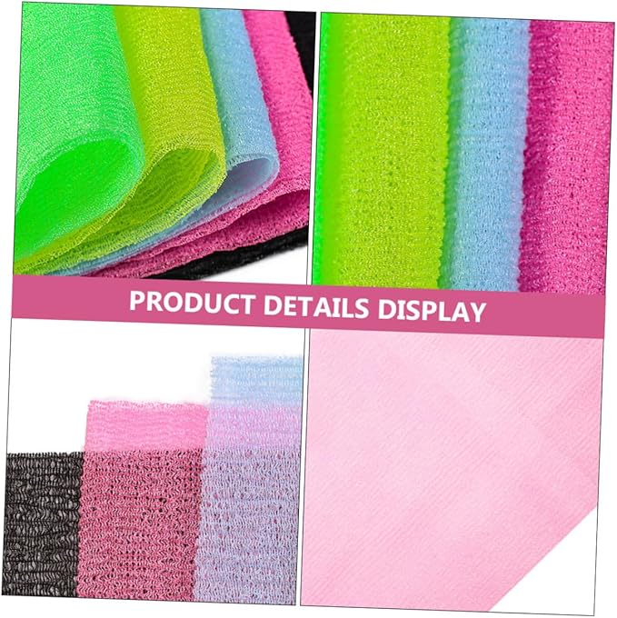 FRCOLOR 5pcs Back Scrubber Exfoliating Body Washer Strap for Cleaning for Shower and Bath Use Promotes Skin Health and Circulation Random Color