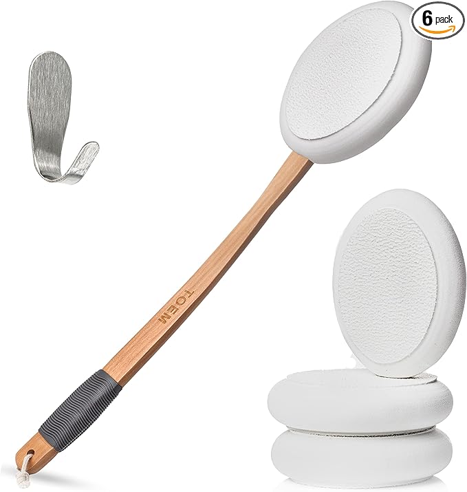 Toem® Back Lotion Applicator | 18" | Cream | Brush | 4 Pads