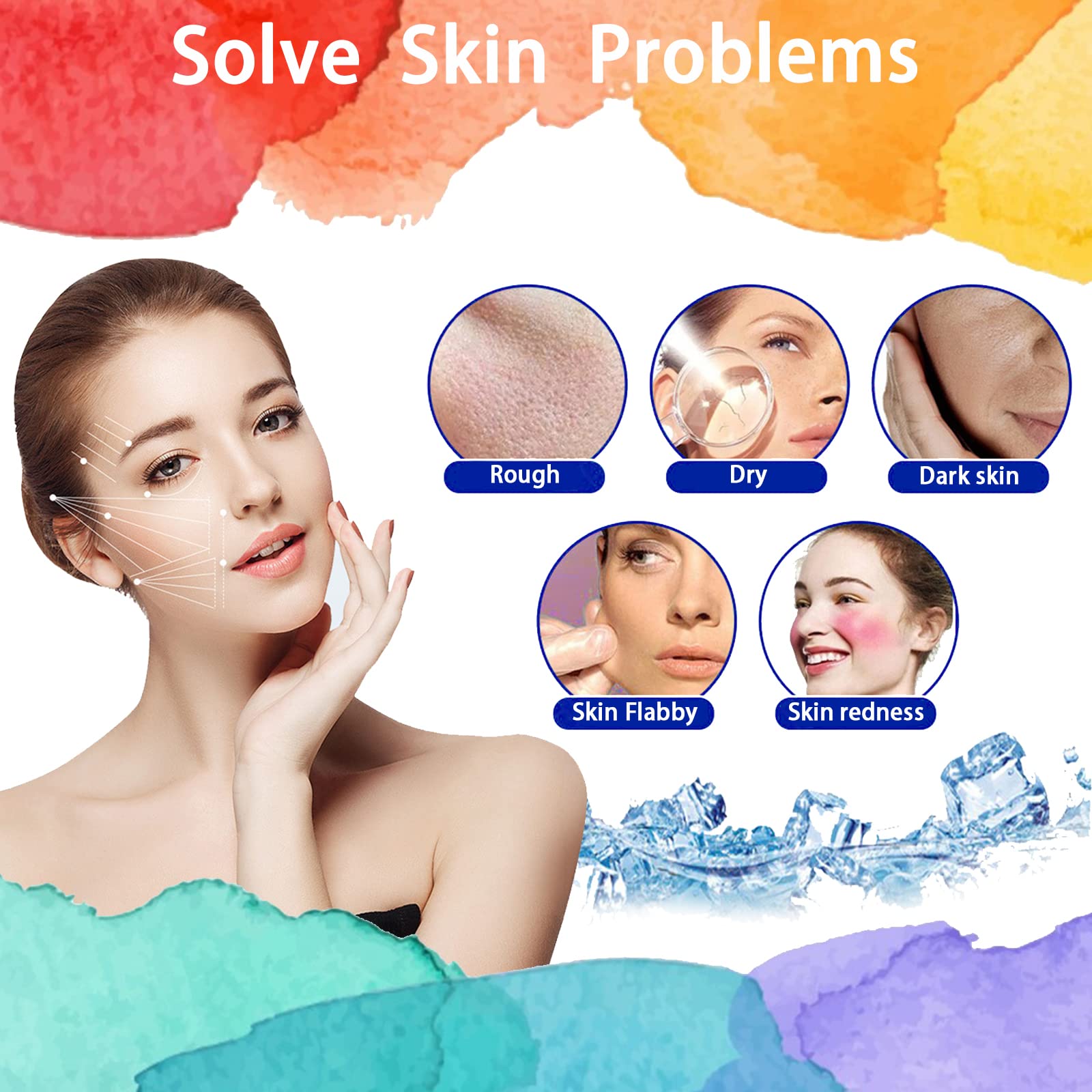 Ice Roller for Face and Eye, Ice face roller,Gua Sha Facial Tools, Facial ice roller, Skin Care Tools,Ice mold for face…(blue-face)