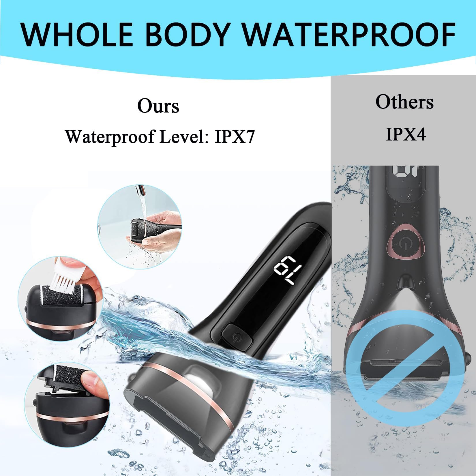 Callus Remover for Feet Electric Foot File, 13-in-1 Professional Pedicure Tools Foot Care Kit, Foot Scrubber Pedi for Hard Cracked Dry Dead Skin, 3 Rollers, 2 Speed, Battery Display (Black2)