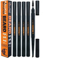 Beard Pen Filler for Men - Barber Styling Grooming Pencil, Waterproof & Sweat Proof, Long Lasting, Natural Finish, Cover Beard & Scalp Patches, Deep Dark Brown, 5 Pack