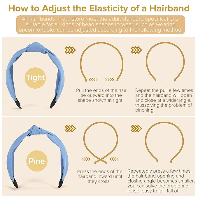 Headbands for Women Girls - 6PCS Stylish Top Knotted Headbands - Knotted Headband for Women - Head Bands Wide Hairband Hair Accessories