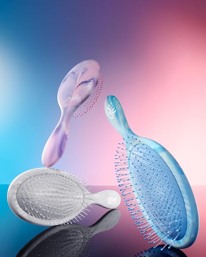 Wet Brush Original Detangler, Pink (Matte Marble), Ultra-Soft IntelliFlex Bristles Glide Through Tangles, Detangling Hair Brush (Wet & Dry), Women & Men, Limited Edition