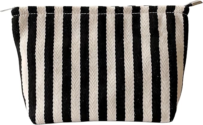 itgowisa Striped Makeup Bag for Women, Travel Makeup Pouch Purse Organizer