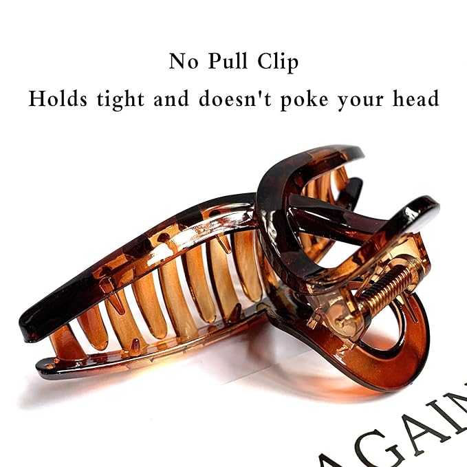 Nalodu Hair Claw Clips Large 4.3 Inch No Slip Big Matte Jaw Butterfly Clip Clamp 4 Colors for Thin Fine Thick Hair Women, 4 Pack
