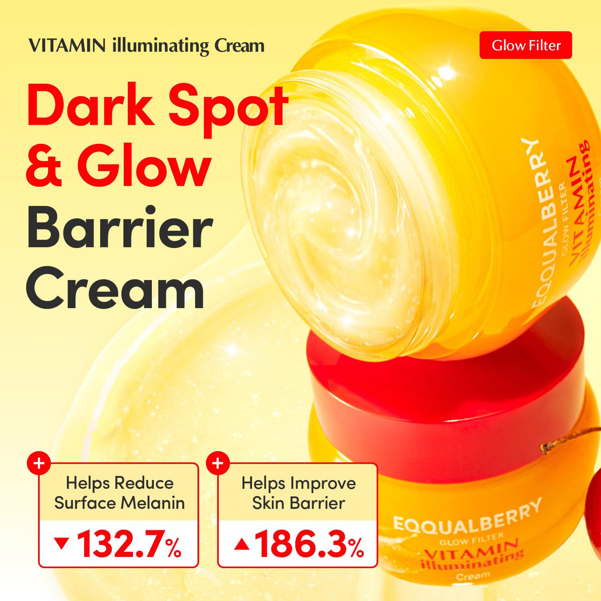 EQQUALBERRY Vitamin Illuminating Cream | Vitamin C & 5% Niacinamide+3% TXA | Dark Spots & Ceramide Barrier Strength Face Moisturizer | Glowy, Lightweight Hydration | Korean Skincare (1.69 fl.oz/50ml)