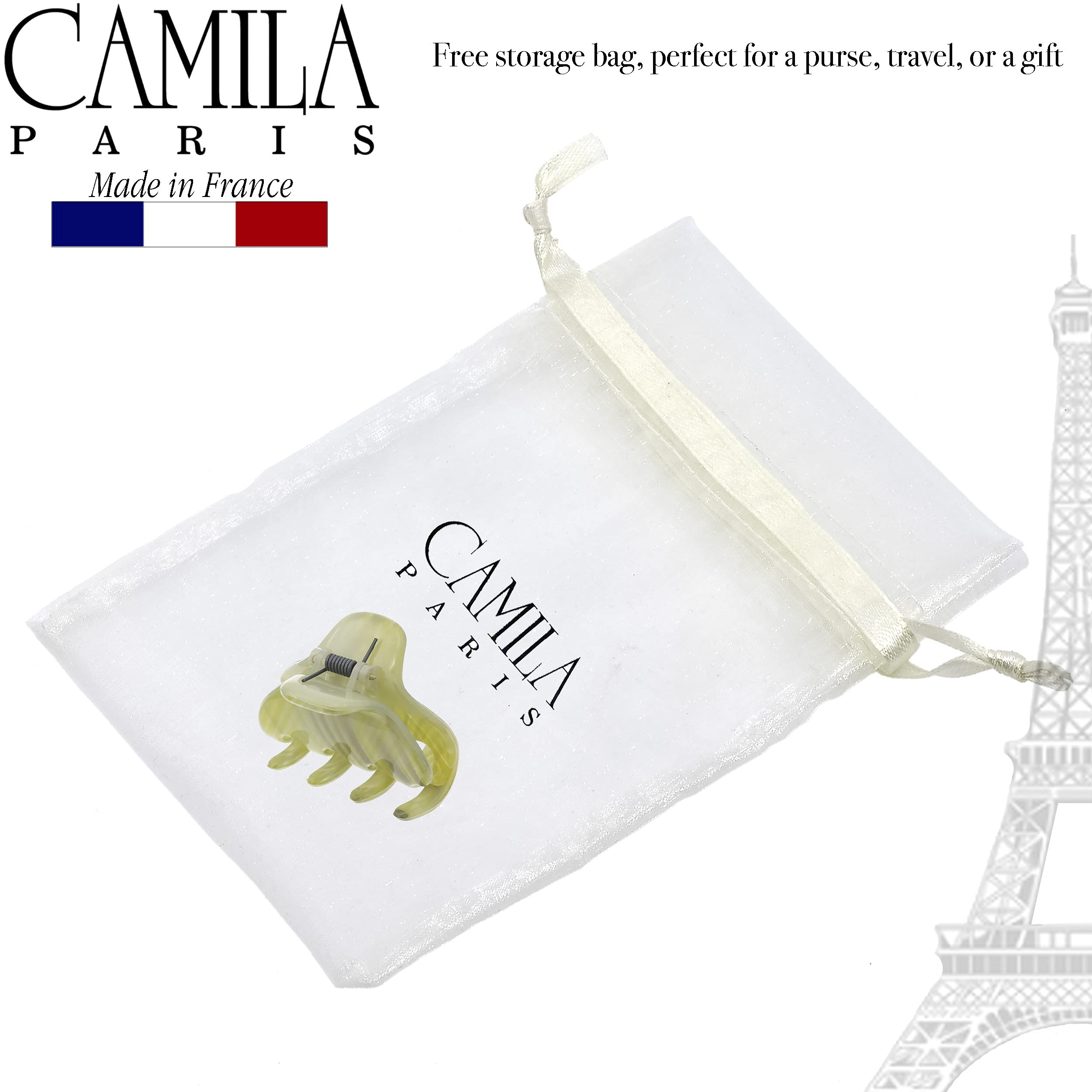 Camila Paris CP3196 French Small Hair Clips for Women, 1.75" Small Claw Clip Fashion Styling Mini Hair Clip Accessories for Women, Strong Hold No Slip Grip Cute Claw Clips, Made in France