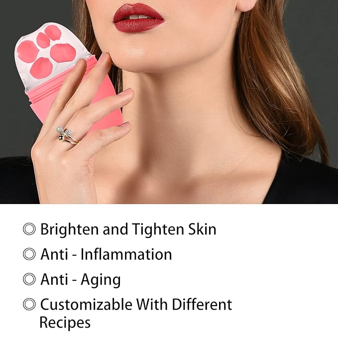 Evmliy 2Pack Ice Face Roller, Silicone Ice Roller for Face to Tighten and Lift Skin, Ice Mold for Face & Eye Puffiness Relief, Reusable Facial Mold for Neck Natural Glow, Skin Care for Women Beauty