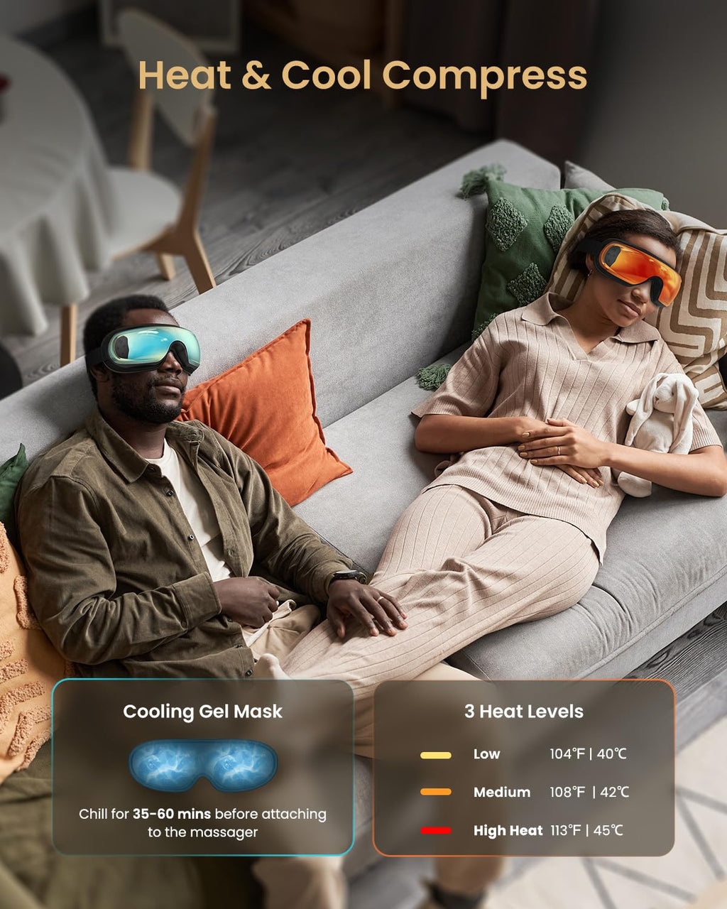 RENPHO Eye Massager with Heat and Cooling Voice Control, Birthday Gifts for Women Men, FSA Eligible HSA, Massaging Eye Mask for Dry Eyes Head Tension and Stress Relief - Eyeris 3